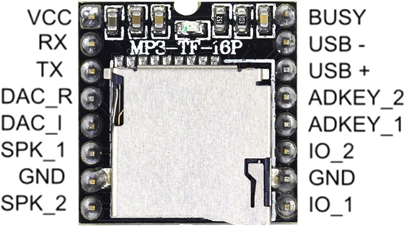 CANADUINO MP3 Mini Player Module with microSD Slot for Arduino etc.