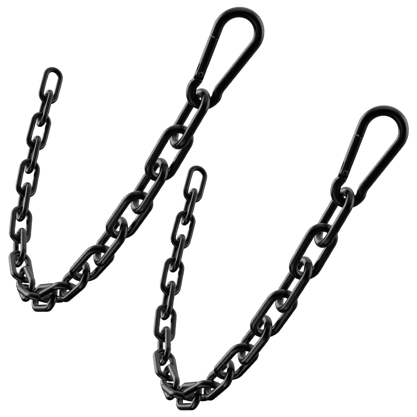 Mixizigoz Fitness Chain, Weight Lifting Chain, 304 Stainless Steel Exercise Cable Machine Extension, LAT Pulldown Bar Extension Attacment for Home Gym (Black-4mm 2pcs)