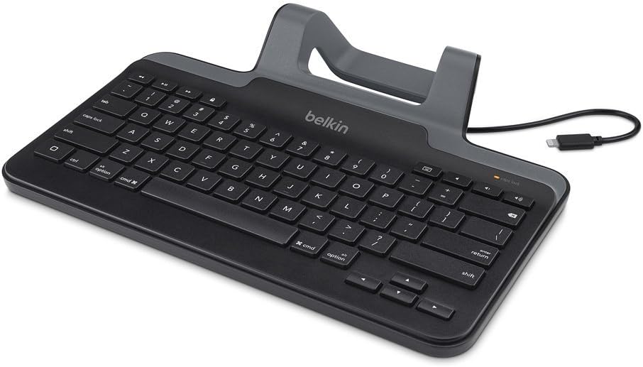 Belkin Wired Keyboard with Stand for iPad - Lightning Connector, Full Size Keys
