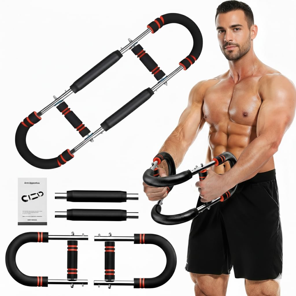 LuxUltra Twister Arm Trainer Chest Workout Equipment for Men & Women, Adjustable 40-130 lbs Chest and Arm Trainer with Hand Grip Strengthener, Home Gym Strength Trainer