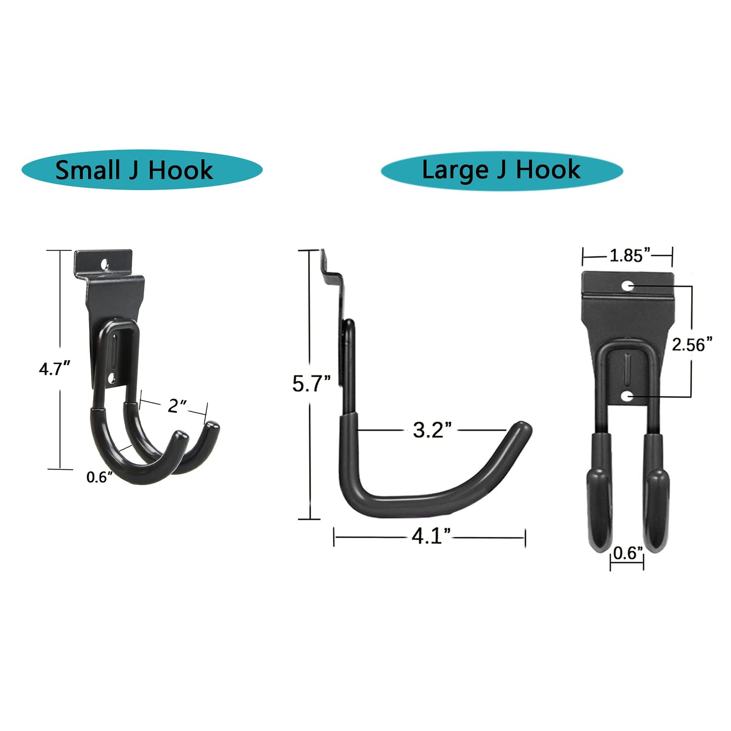 ATOOLA Slatwall Hooks 14 Pack, Heavy Duty Garage Wall Organizer, Multi-Size Hanging Hooks Compatible with Proslat, StoreWALL and HandiWall