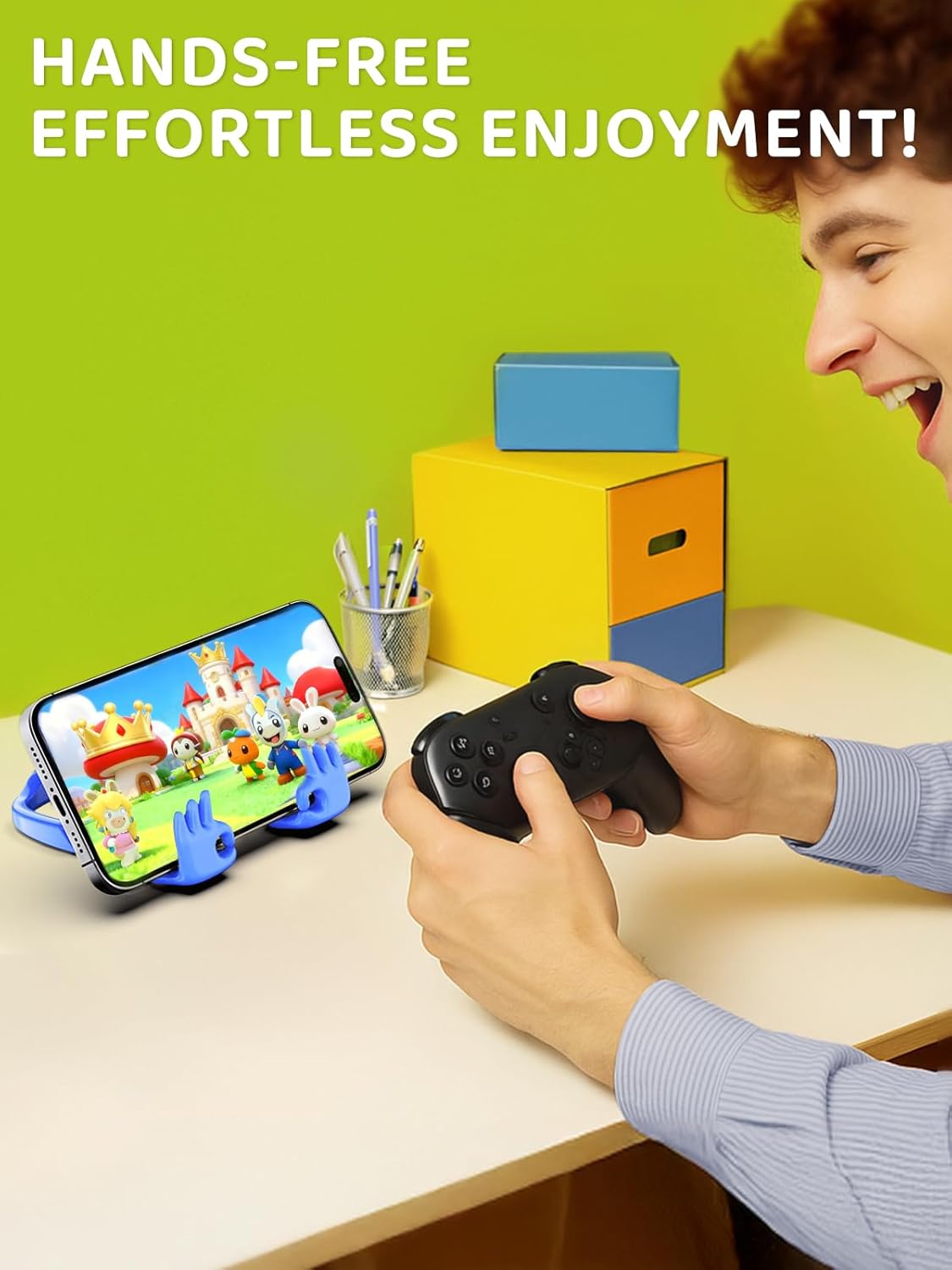 CALDEVER Funny Gifts for Teens Boys Kids Cell Phone Holder: Mens Gifts for Adults OK Hand Phone Stand for Desk Teenage