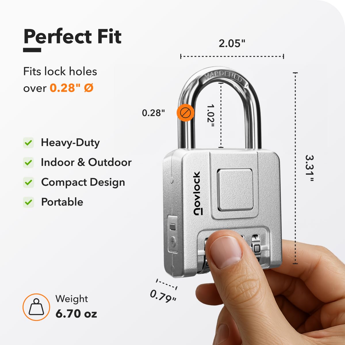 NOVLOCK Combination Locks for Outdoor & Indoor | Heavy Duty, Weatherproof, 4-Digit Security | Padlock for Lockers, Gates, Fences, Sheds, Storage | 2-Pack, Silver