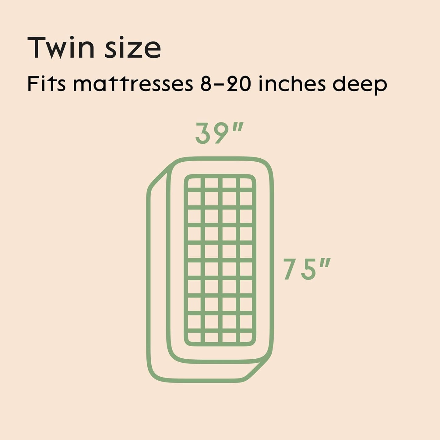 Skiennix Ultra Soft Twin Size Mattress Topper - Bamboo Viscose Pillow Top for Full Body Support - Naturally Cooling, Green