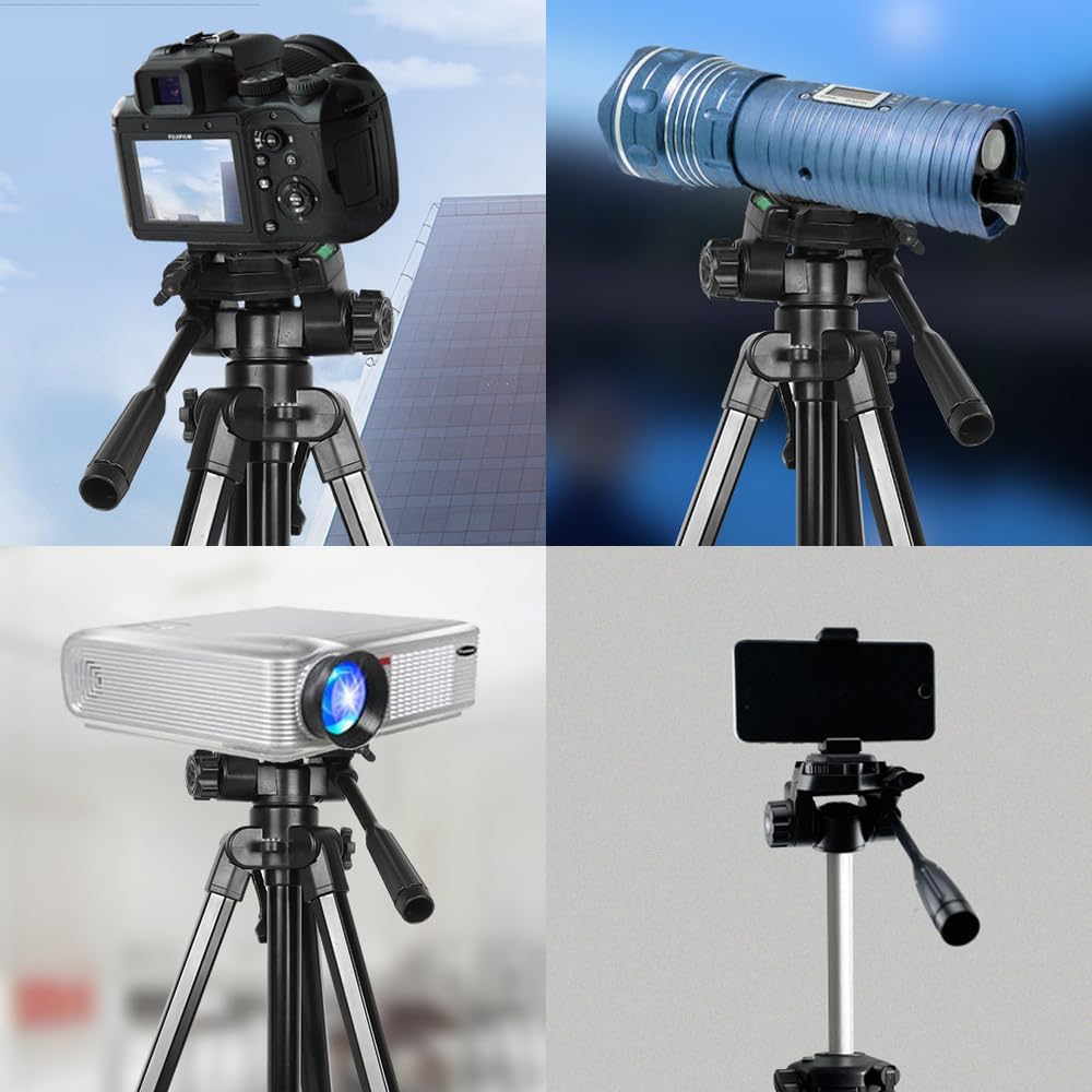 ThtRht 1/4'' Tripod Fluid Head Mount Panhead with Quick Release Plate Long Handle Pan/Tilt Head Phone Holder Adapter