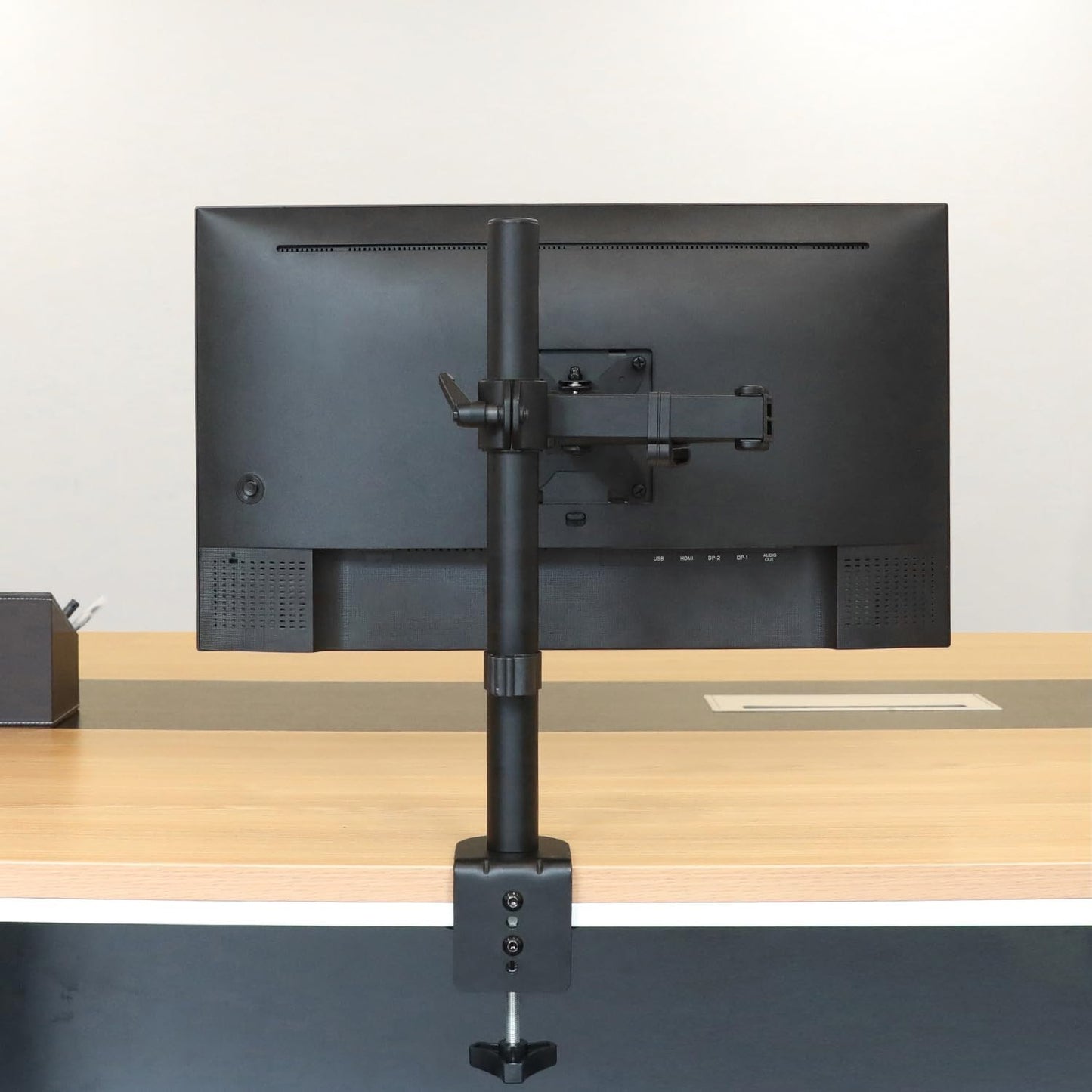 Amazon Basics 32" Adjustable Single Computer Monitor Desk Mount Arm, Holds up to and Ultrawide Monitors, Black