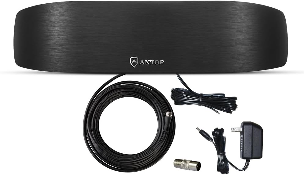 ANTOP 50 4G Radio Antenna, Indoor Amplified AM FM Antenna Miles Multi-Directional Reception for Stereo Radio Audio