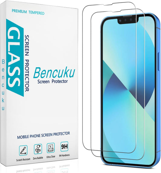 (2 Pack) 13, 13 6.1 Inch Screen Protector for iPhone iPhone Pro Tempered Glass, Anti Scratch, Bubble Free