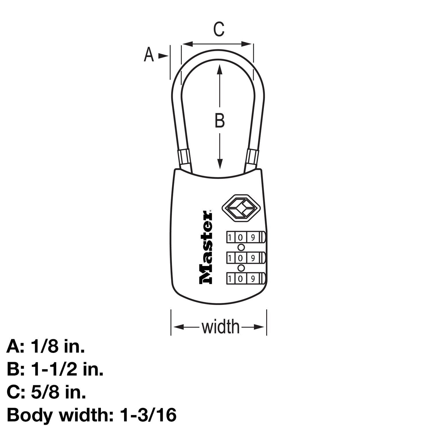 Master Lock 4688D Set Your Own Combination TSA Approved Luggage Lock, 1 Pack, Assorted