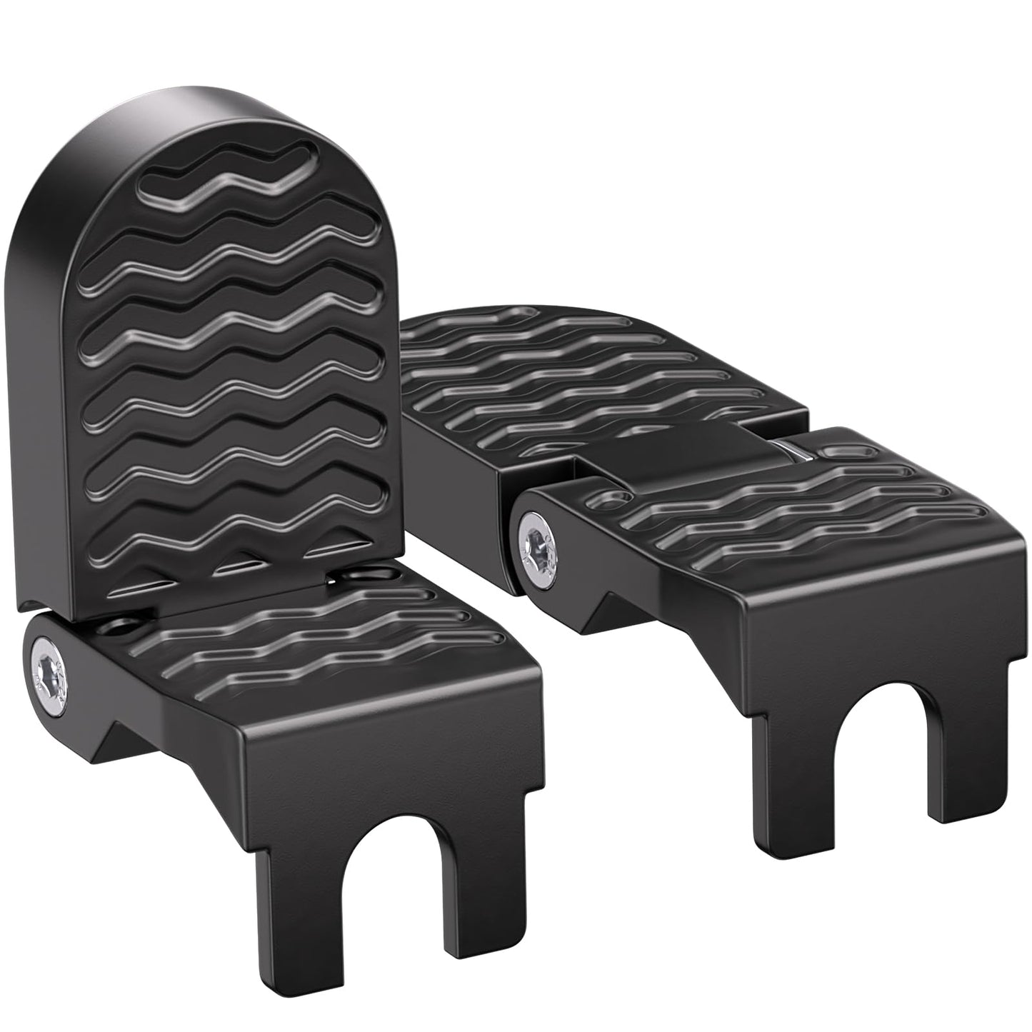 TOBWOLF 2PCS E-Bike U Slot Rear Pedals, 15MM Aluminium Bicycle Foot Peg, Non-Slip Ebike Foot Pegs for Passenger, Folding Rear Bicycle Footrest Pedals for E-Bike, Mountain Bike, Folding Bicycle