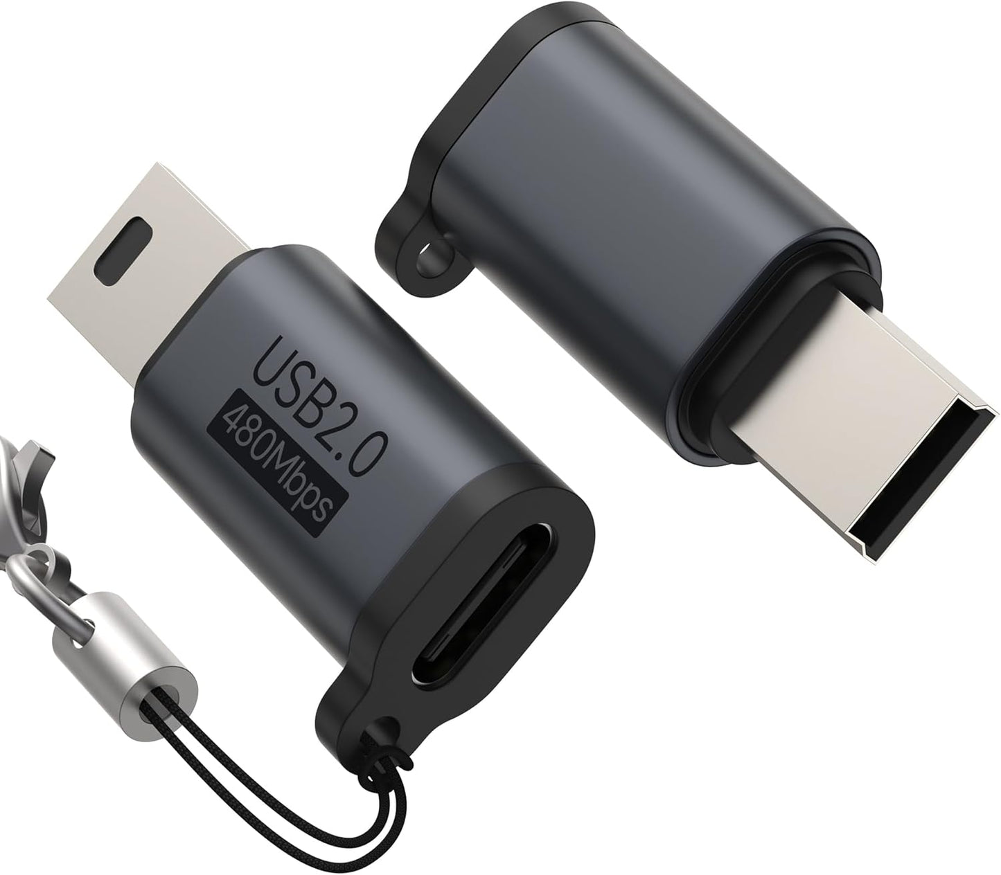 MOSHOU TI-84 CE,TI-84 3+, MP3 Players(2 Pack) Mini USB Adapter for Plus Plus Series Graphing Calculators,USB C to Mini