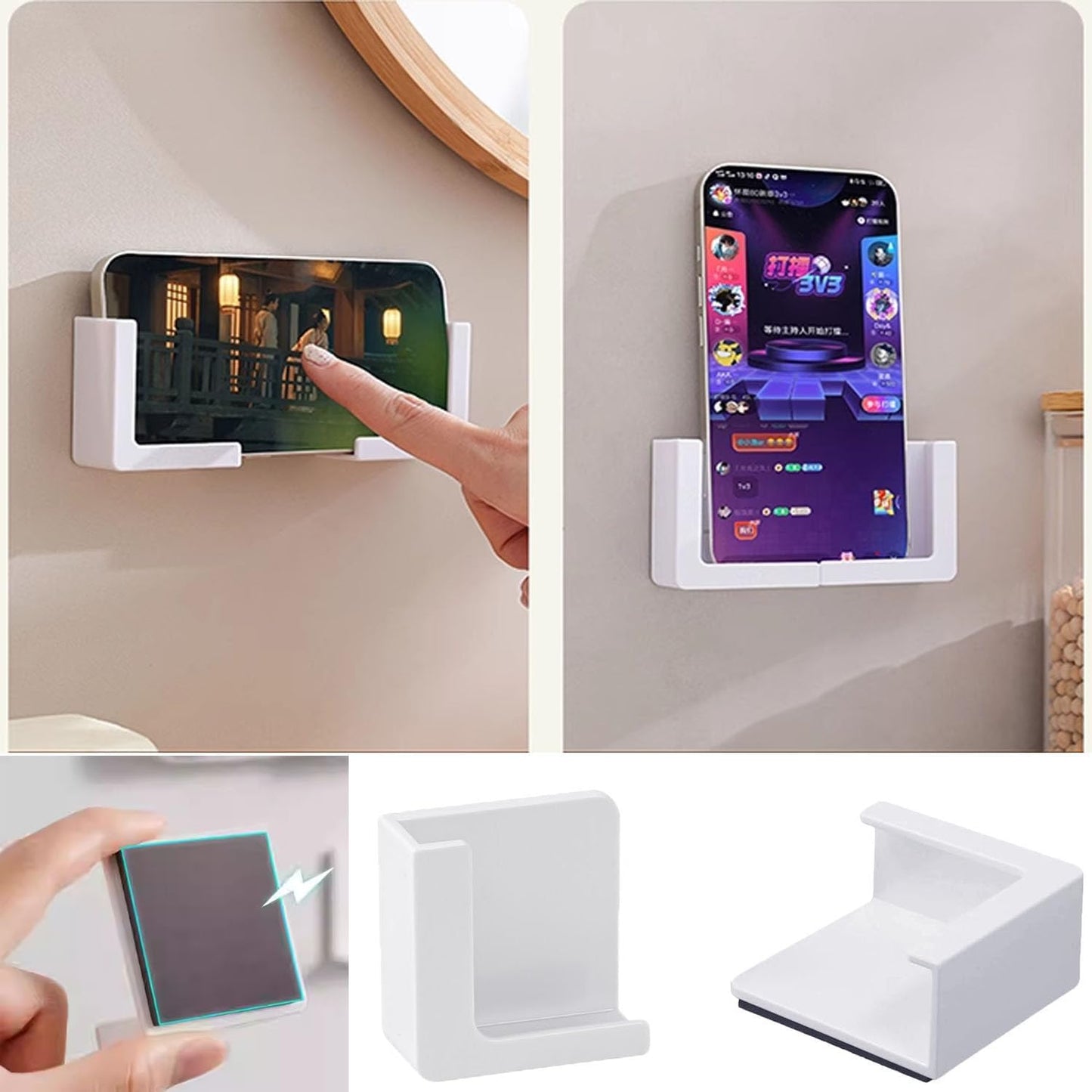 ArrErr Fridge Magnetic Phone Holder Gym Magnetic Phone Holder with Flexible Magnets Adhesive Backing Tablet Holder