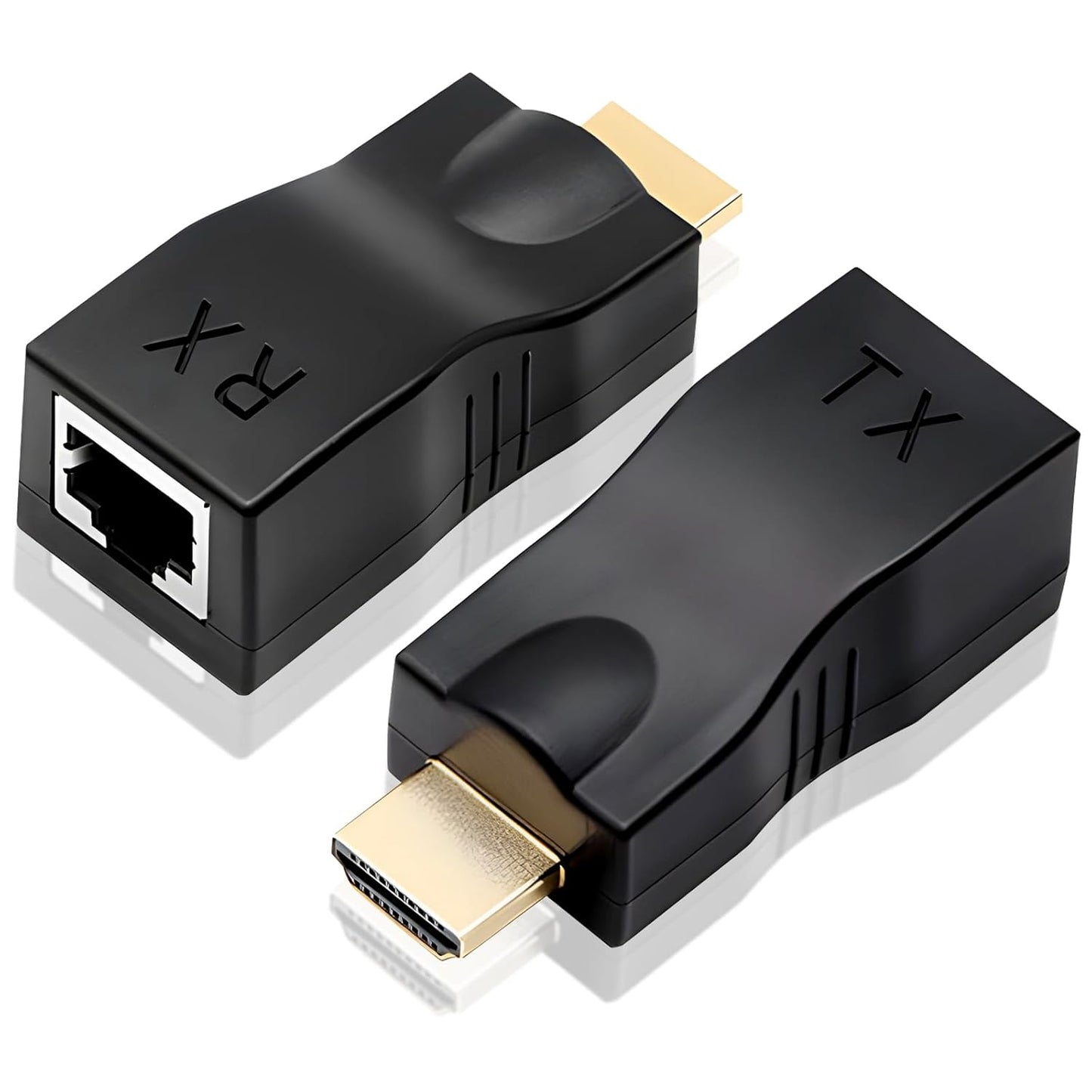 Eiszuso 5e/6, 2-Port RJ45 1080P 30m/98ft, Set PS4, HDMI Extender Over Cat HDMI to Ethernet Network Converter, Supports