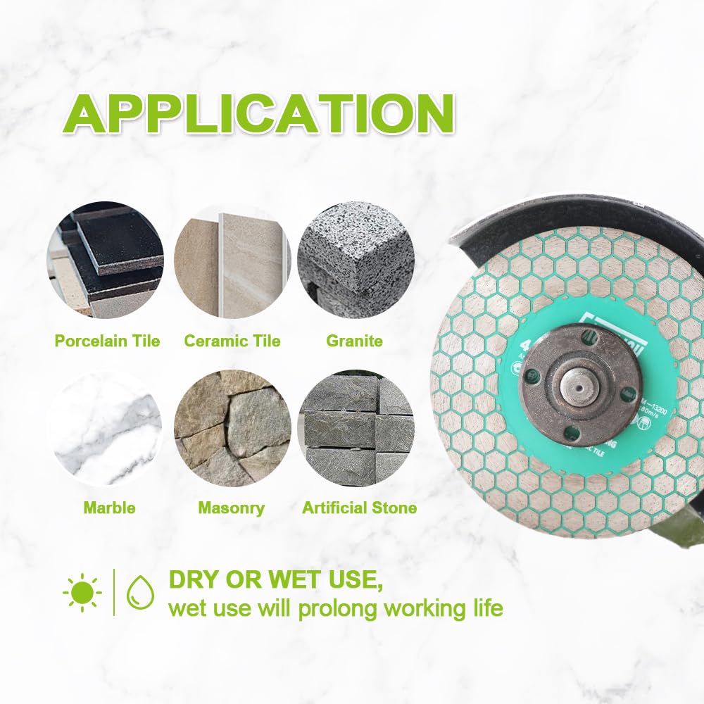 Tile Hole Saw Kit Diamond - (6/6/8/20/25/35/50/75/100/125mm Drill Bits+Finger Bit+Chamfer Bit+Adapter+Tile Blade) Diamond Hole Saw Kit for Porcelain Ceramic,5/8"-11 Thread