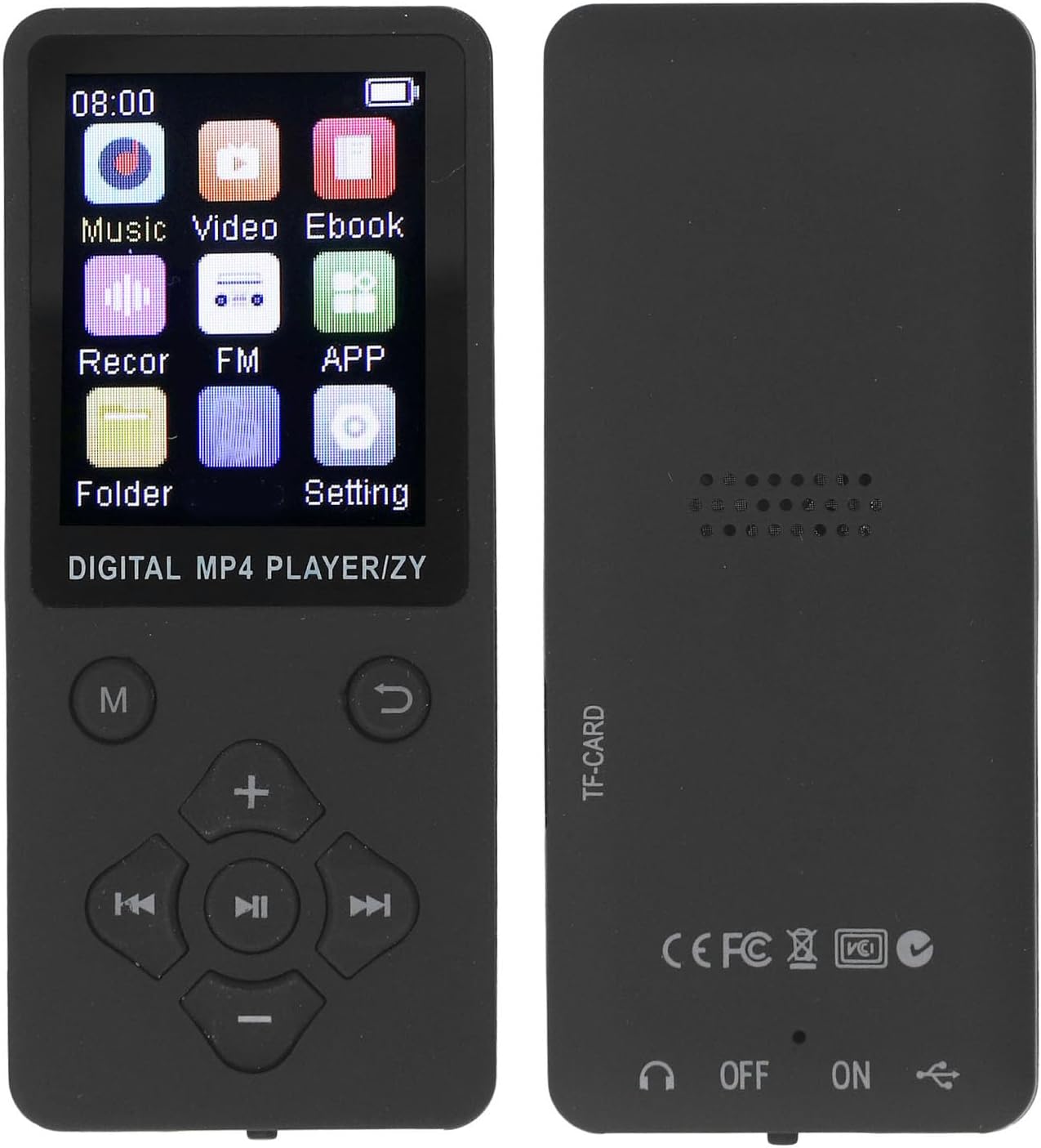 Yunseity 64GB MP3 5.0 MP3 MP4 1.8in Player, Bluetooth Portable HiFi Sound Quality Music Player, & Player with Color