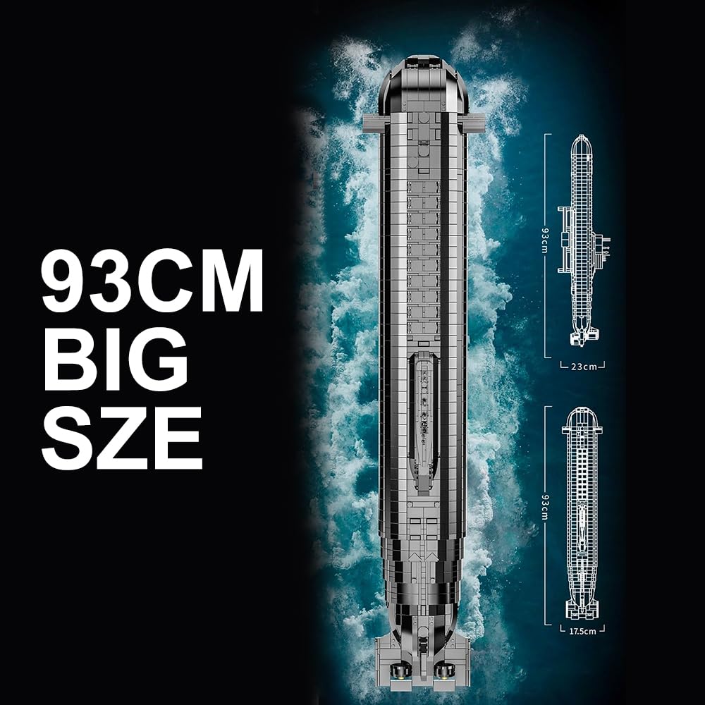 Wyiauy 941 Nuclear Submarine Military Series Battleship Building Kit, 4474 Pieces - The World's Largest Nuclear Submarine, Toy Gift Ship Building Block Set for Adult Collection