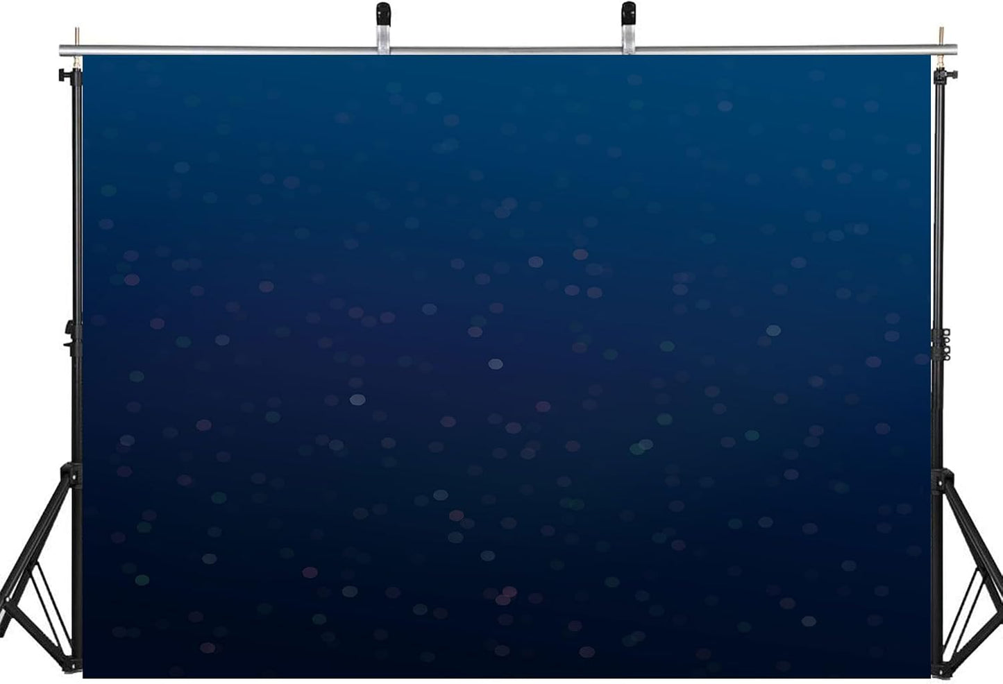 LidyMini 8x8ft Fabric Dark Blue Sparkle Glitter Backdrop Shiny Night Light Bokeh Background Festival Event Party