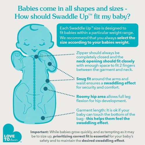 Love To Dream Organic Swaddle - Baby Sleep Sack for Self-Soothing | 1.0 Tog, Small (5-8.5lbs), Cream