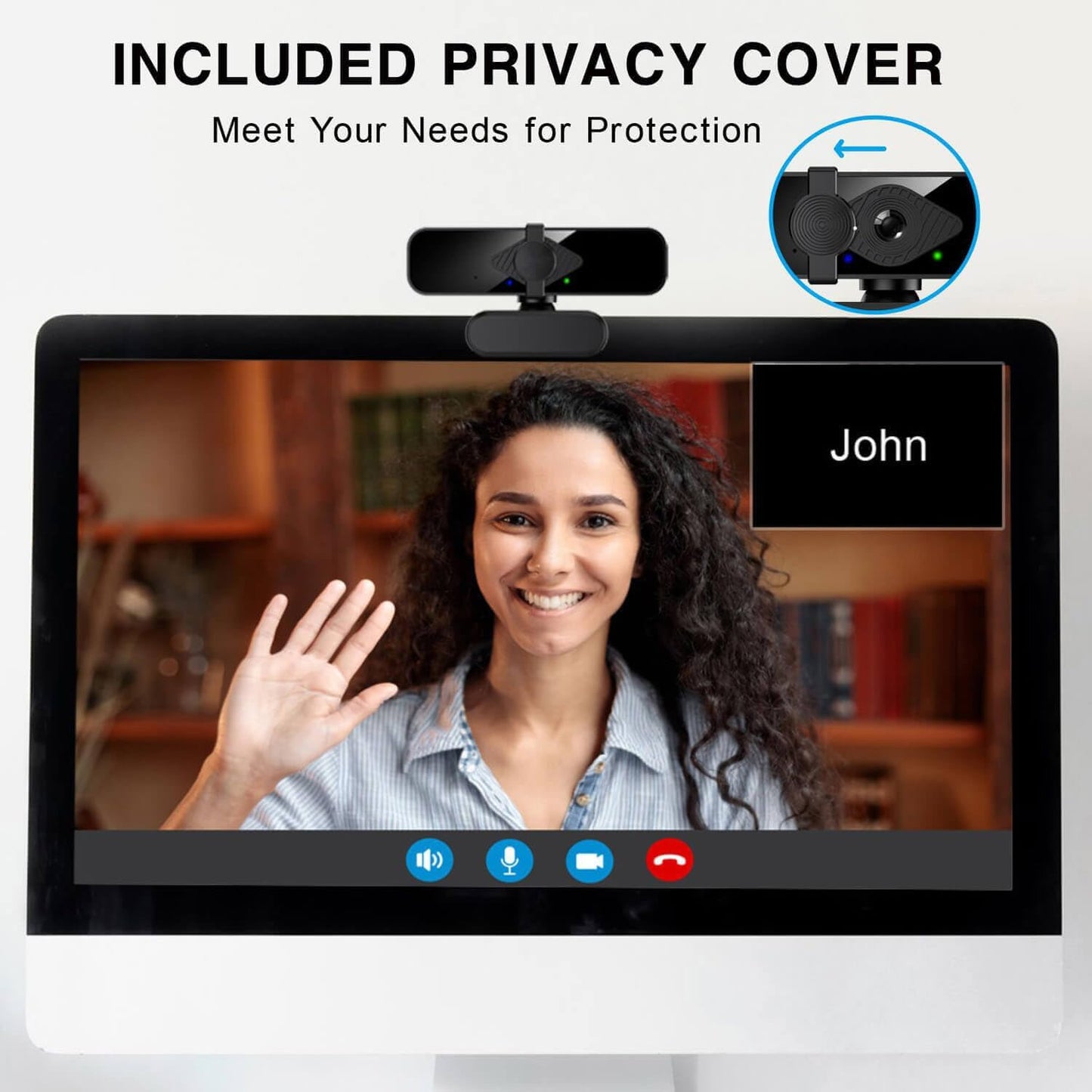 Dobuhont 2K 85 Webcam for PC, View USB Computer Camera, with Noise Canceling Microphone & Privacy Cover, HD Web Cameras