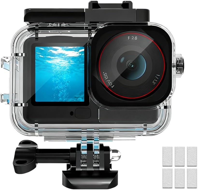KETOPKIN 6 Camera,60M/196FT 6 Waterproof Case for DJI Osmo Action Underwater Diving Housing Dive Protection Shell