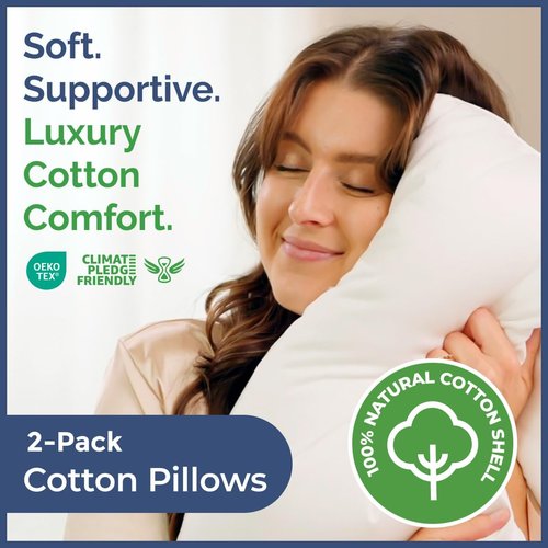 CGK Unlimited Queen Size 4-Piece Sheet Set - Soft Cotton with 2 Queen Size Bed Pillows