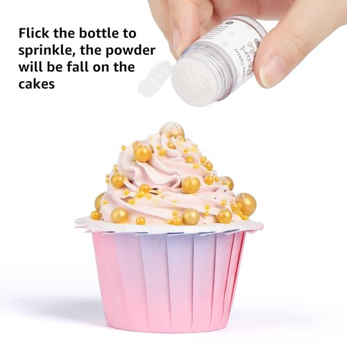 Edible Glitter - Pearl White Drink Glitter for Food, Cupcakes & Cocktails | Kosher Halal Certified