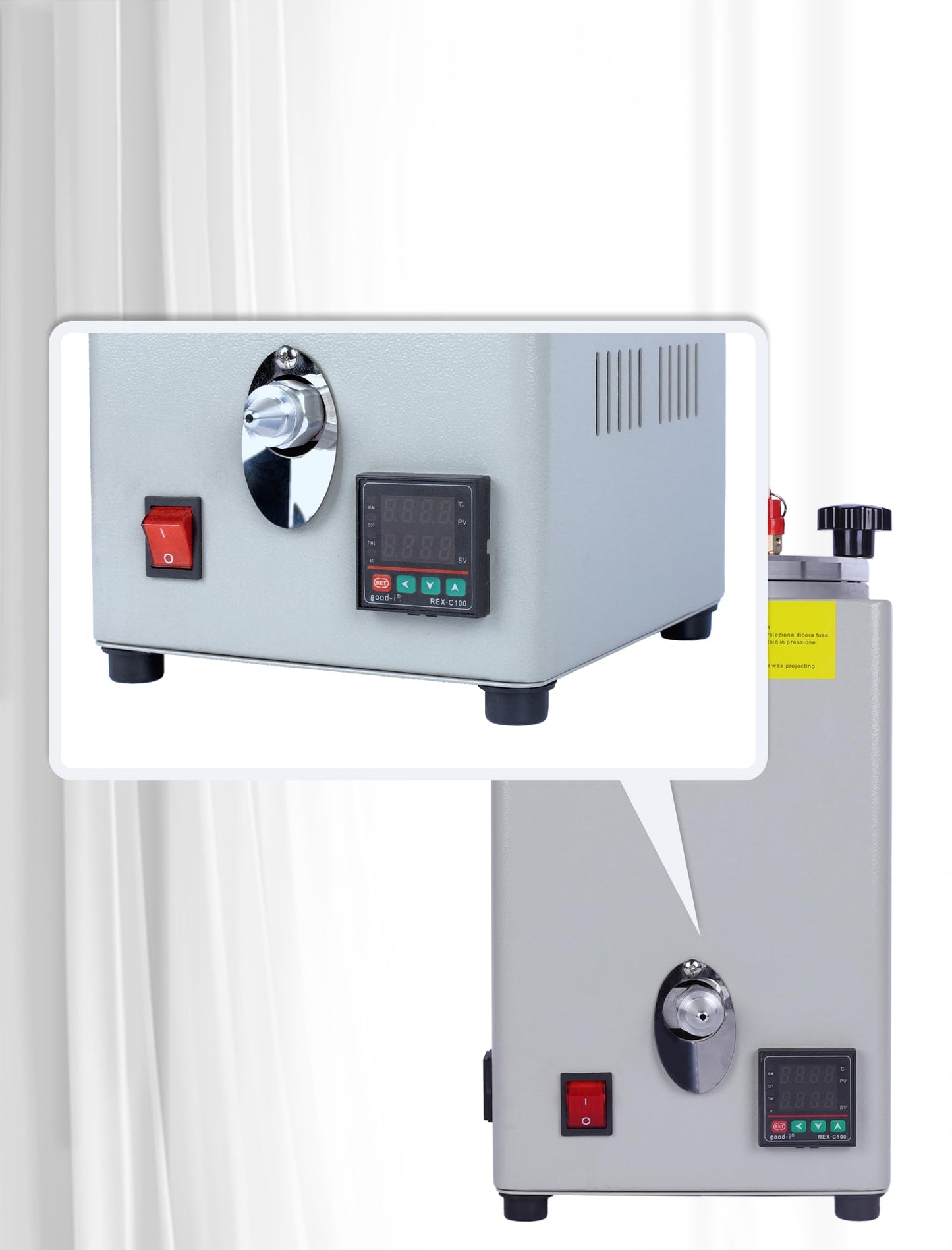 110V Square Manual Pumping Press urized waxing Machine, 0℃-110℃ Adjustable Temperature waxing Machine, Melting Wax Making Wax Jewelry Casting Machine.