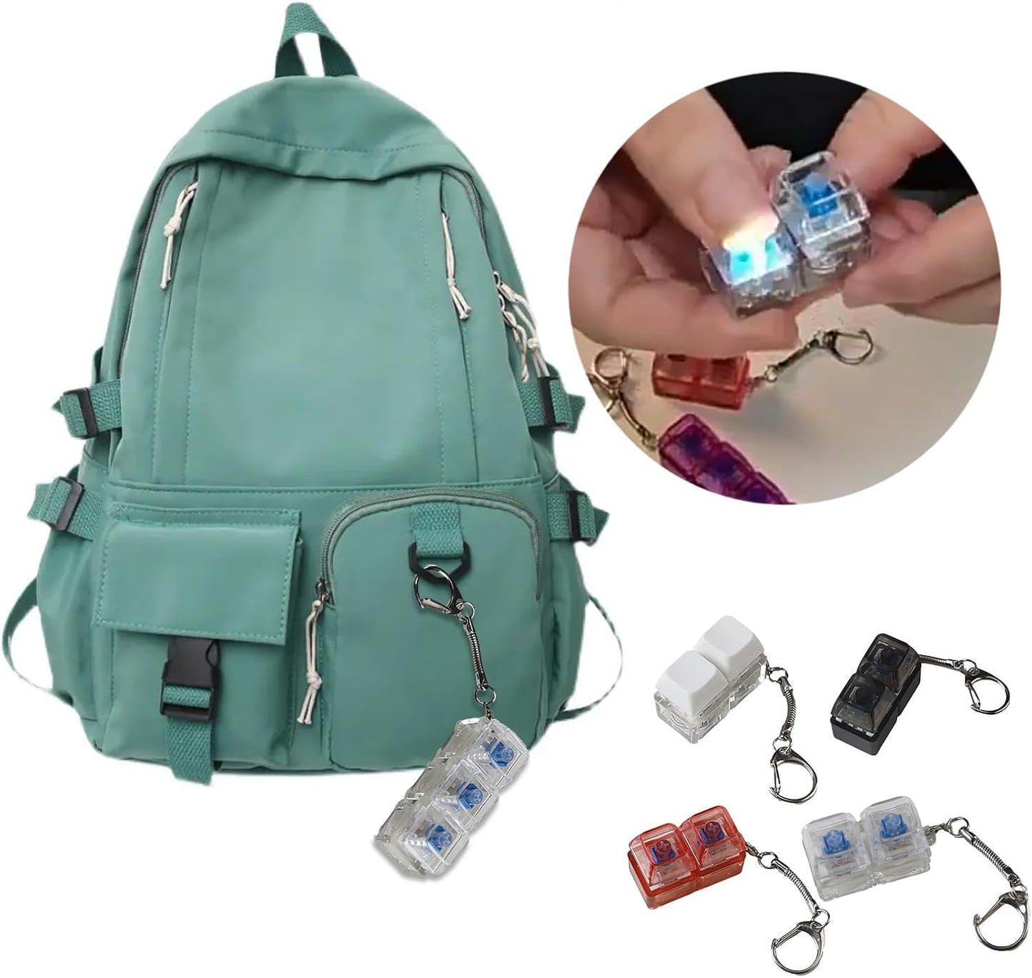 ZSYTF 2-Key 3-Key 4-Key 1PC Portable Keyboard Switches Tester Testing Tool LED Light Keyboard Switches Keychain Toy