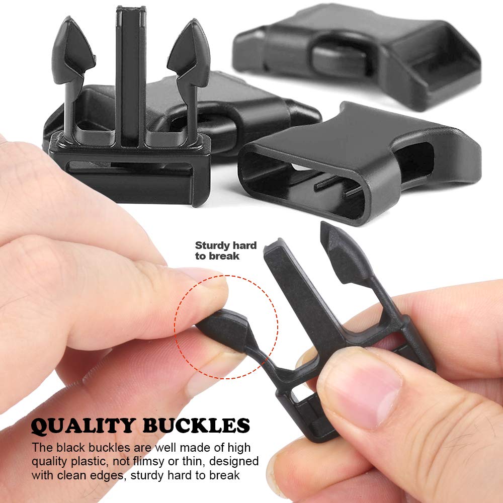 YGDZ 1 Inch Plastic Buckles, 80 Side Release Strap Buckles and Slides Parachute Buckles for DIY Backpack Luggage Strap