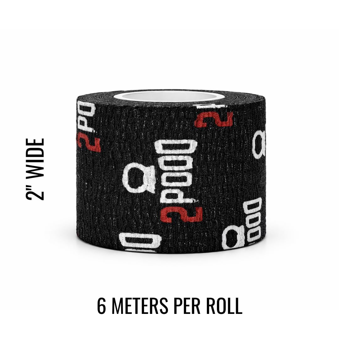 2POOD Lift Heavy Weightlifting Tape 3-Pack | Crossfit Weightlifting Tape | Premium Adhesive Tape for Weightlifters | Easy Stretch & Flexible for Non-Slip Lifting (Black)