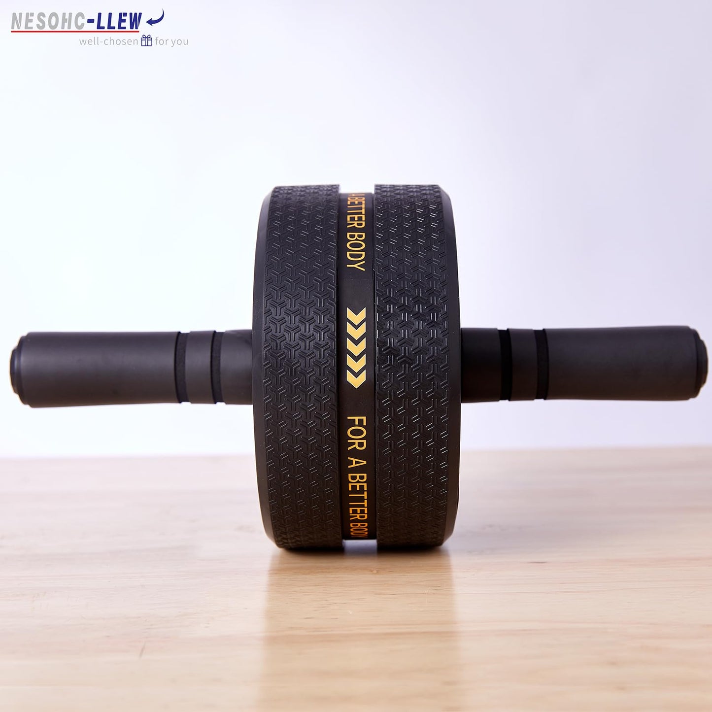 NESOHC-LLEW Upgraded Ab Roller Wheel. Abdominal Training Roller for Men/Women, Abdominal Wheels Widened to 3.4 ", Rubber Tread of The Abdominal Wheel Upgraded, Max Weight 490 lbs