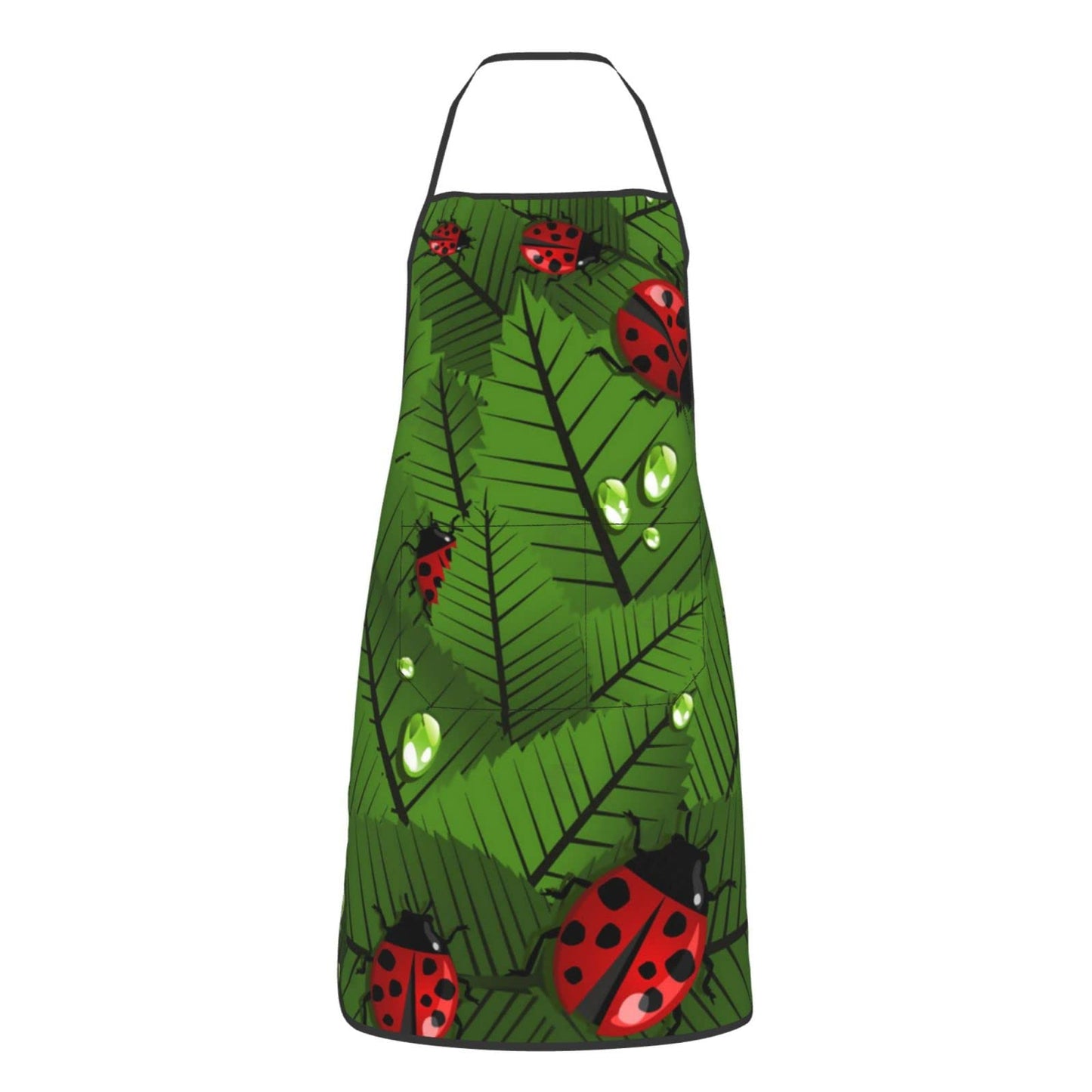 DCEHGEW Apron Gift Leaves And Ladybugs Print Apron,Women Girls Cooking Kitchen Apron With Pockets