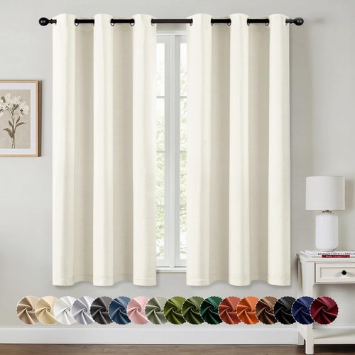 MIULEE Blackout Curtains - Thermal Insulated Room Darkening Drapes | 45-Inch Grommet Panels, Noise Reduction