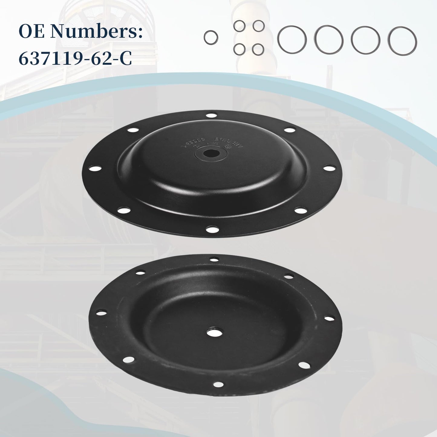 637119-62-C 1" Diaphragm Pump Repair Kit - Compatible with ARO 666100-162-C 666100-362-C Series Air Operated Pumps