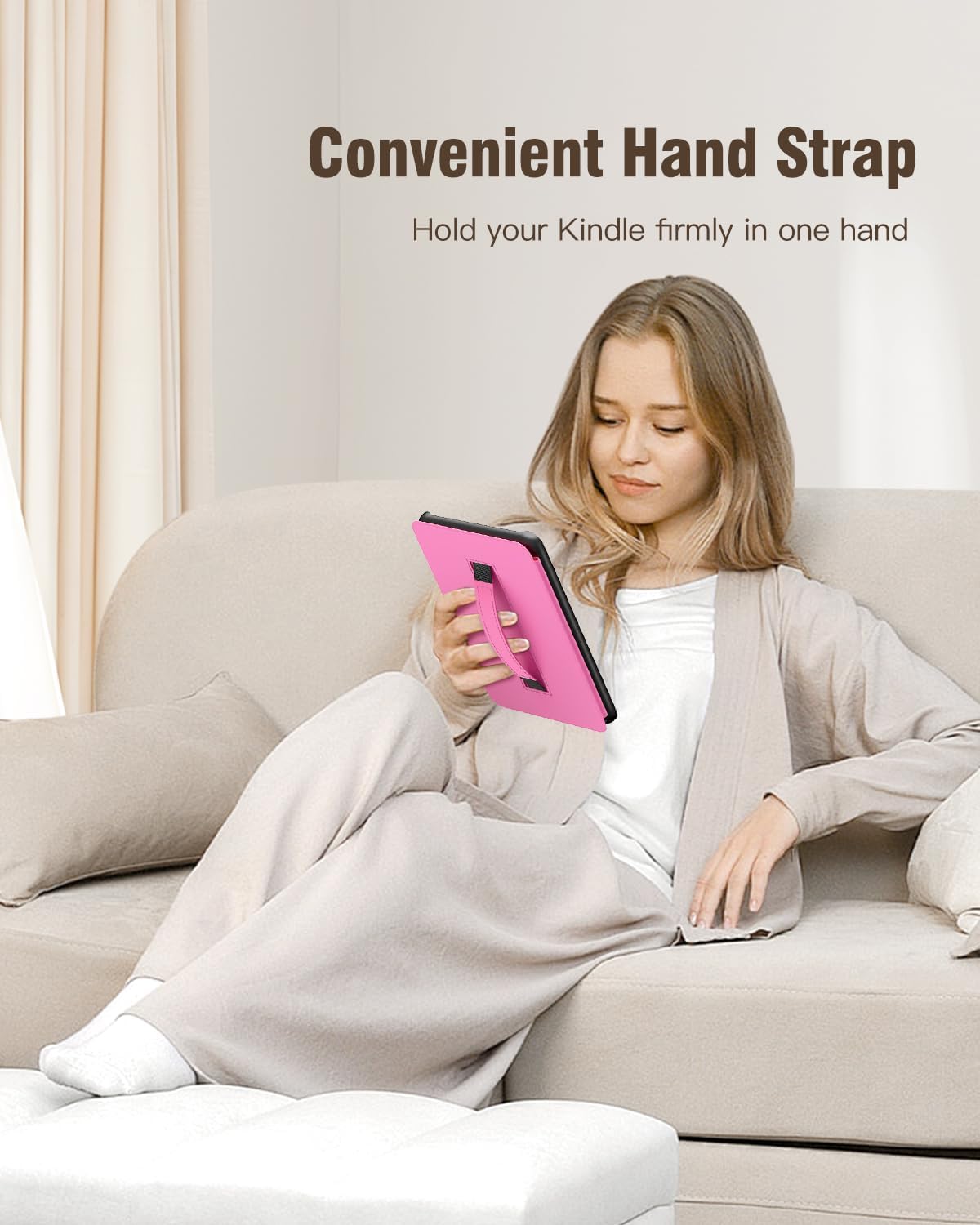 MoKo 7" Reader(12th 2024) 2024/2025, Case for Ebook Gen and E-Reader Lightweight Shell Cover with Hand Strap Auto