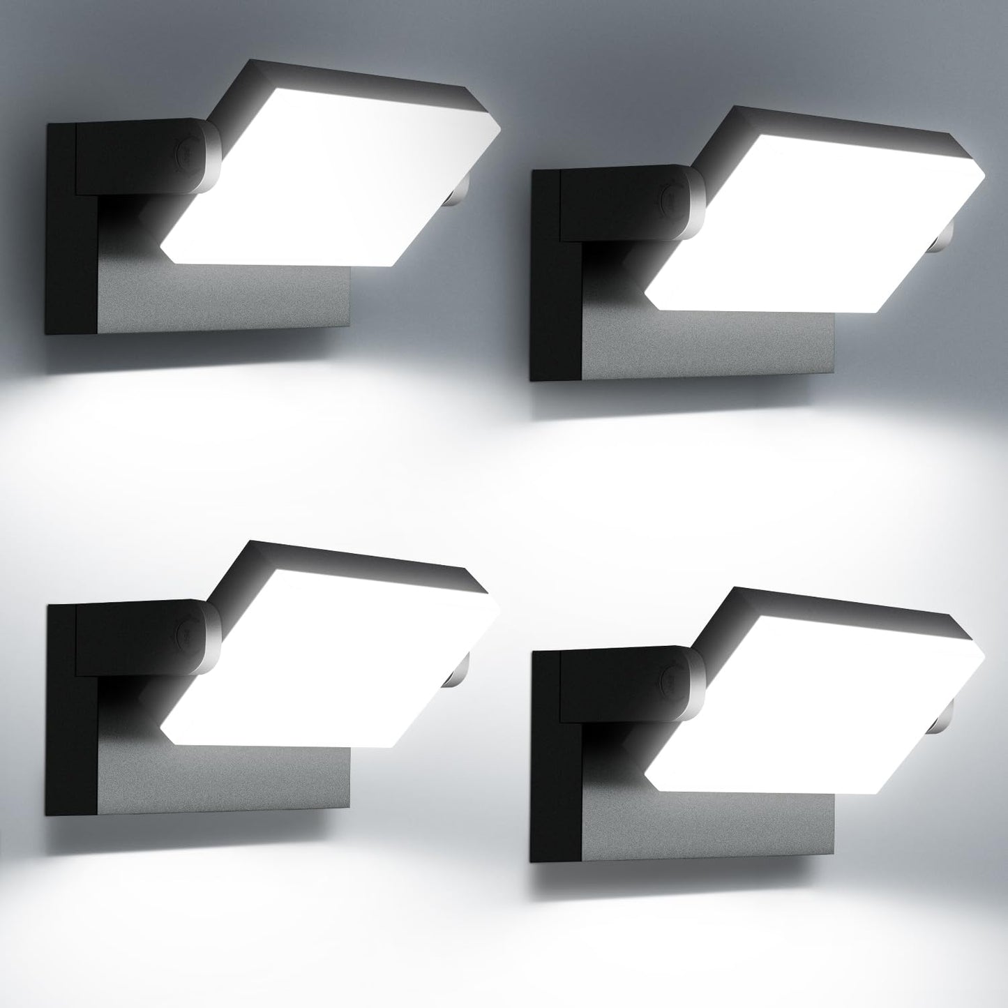 Dream Eeve 60W LED Outdoor Wall Lights 360° Rotatable LED Flood Lights Modern Commercial Security 5000K IP65 Waterporof Wall Mounted Light for Garage Yard Porch 4 Pack