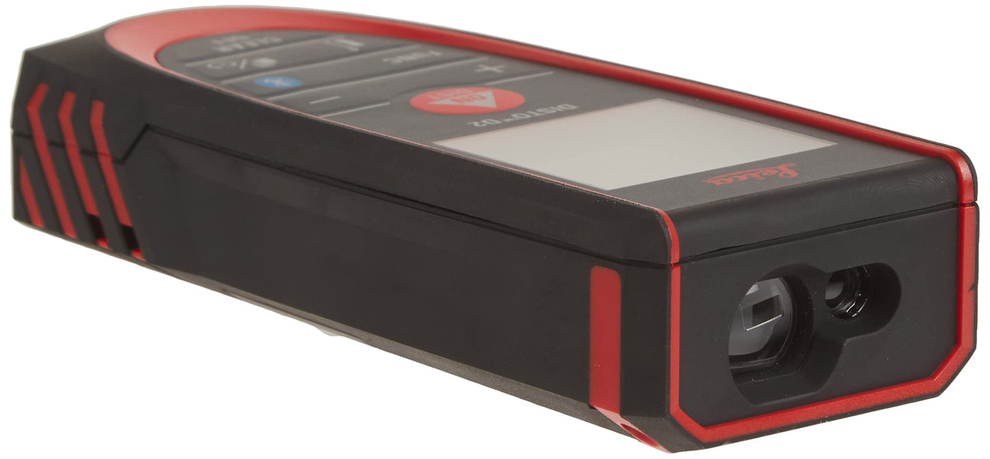 Leica Geosystems DISTO D2 New 330ft Laser Distance Measure with Bluetooth 4.0, Black/Red, 1.7 x 1 x 4.6 inches