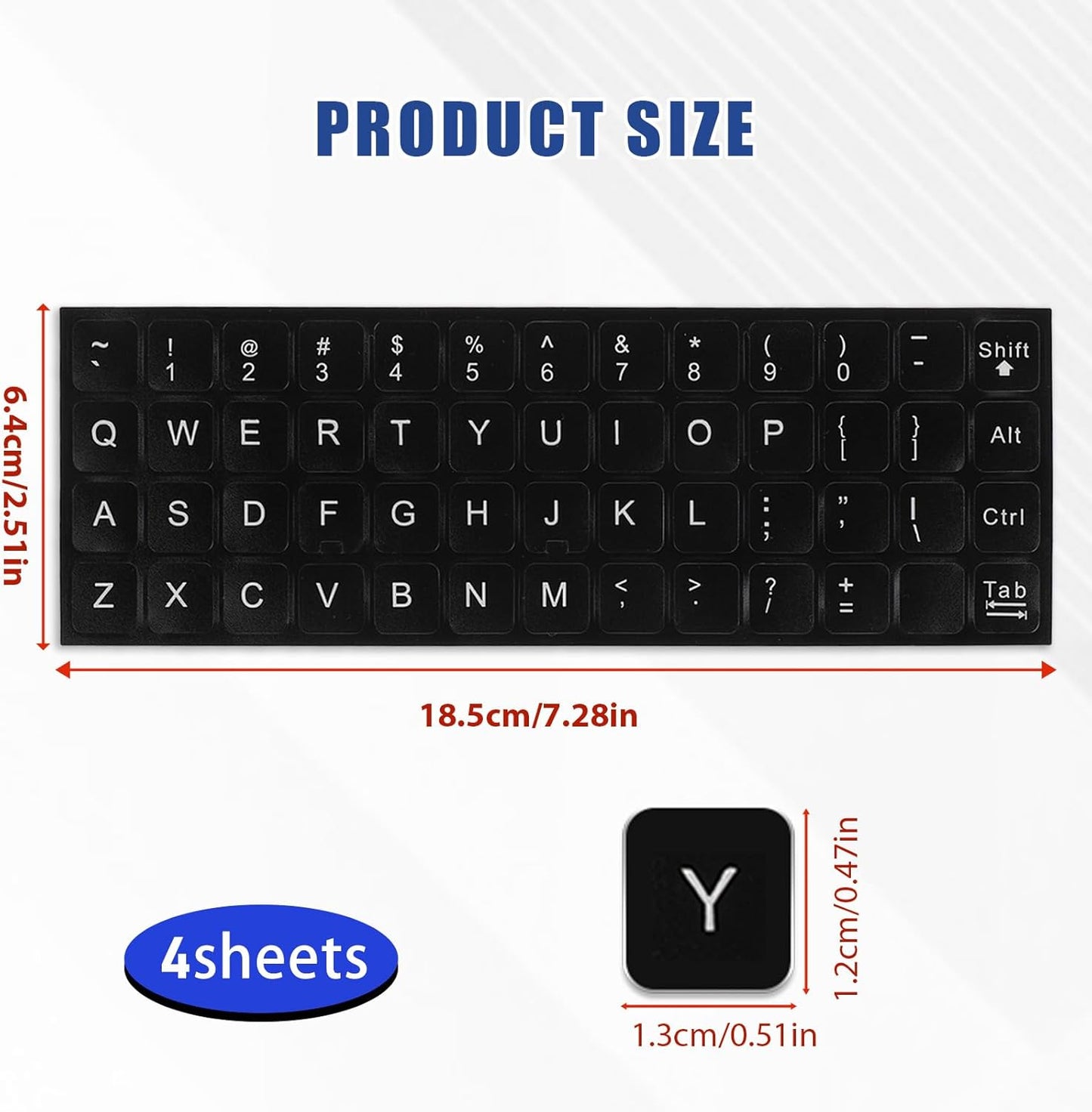 Mozeat Lens 4 English Keyboard Stickers, Pcs Universal Laptop Keyboard Stickers Keyboard Letter Replacement Stickers