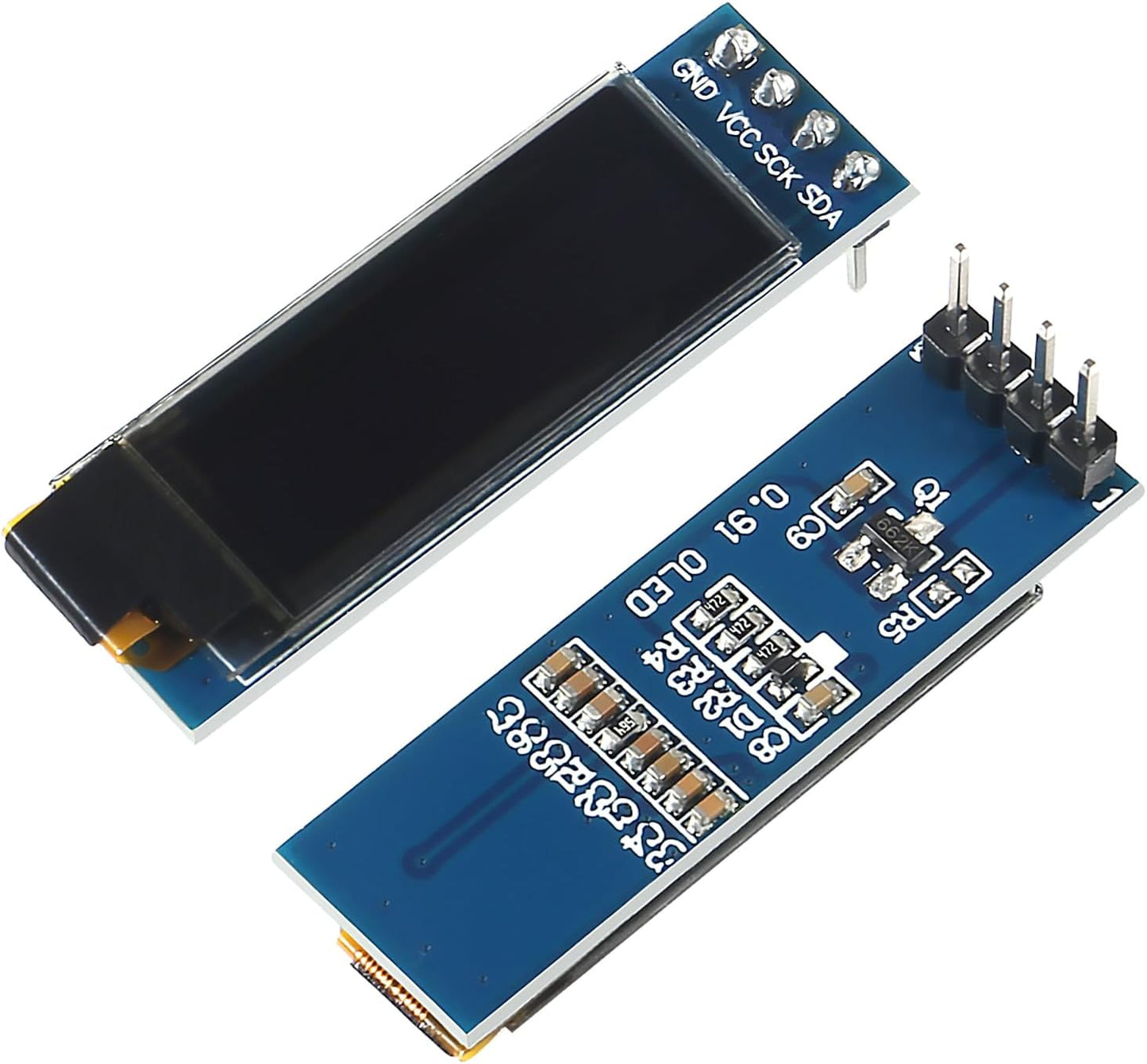 JUZITAO 6PCS I2C 0.91 Inch I2C I2C 3.3V~5V(Blue Display Module OLED Display Module Blue OLED Screen Driver DC Display