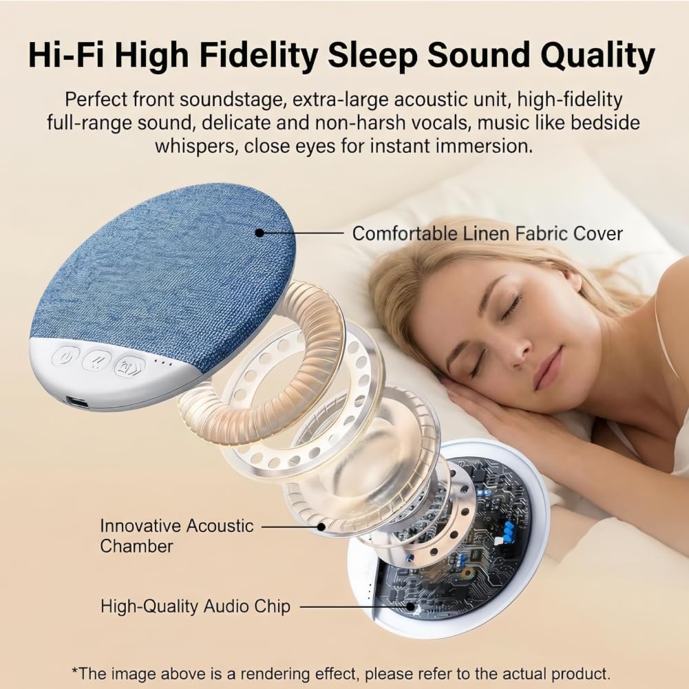 Generic Bluetooth Pillow Speaker forSleeping, Portable Wireless White Noise Sleep Timer Pillow speakerFor Heavy