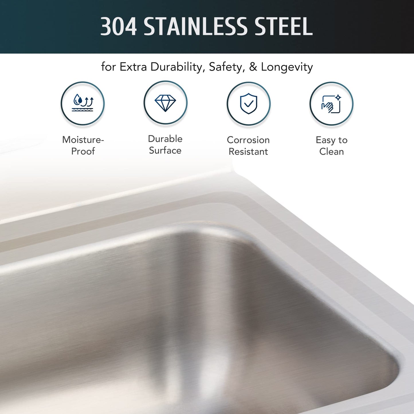 WILPREP Hand Sink Commercial Stainless Steel Sink for Washing, NSF Utility Sink with Gooseneck Faucet, Wall Mount Kitchen Sink for Restaurant Bar RV Bathroom Laundry Room (17 x 15 Inches)