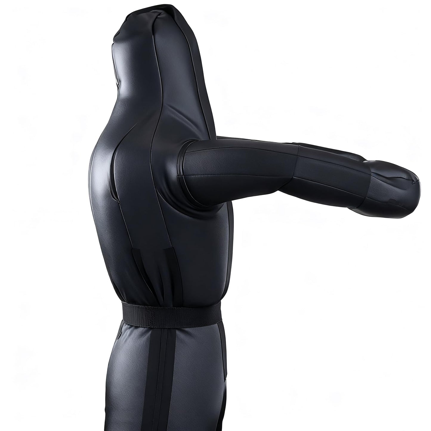6FT Wrestling Dummy Grappling Dummy, Unfilled Hollow Design, Anti Burst Black Space Leather, MMA BJJ Training Equipment for Adults, Heavy Duty Martial Arts Practice Partner