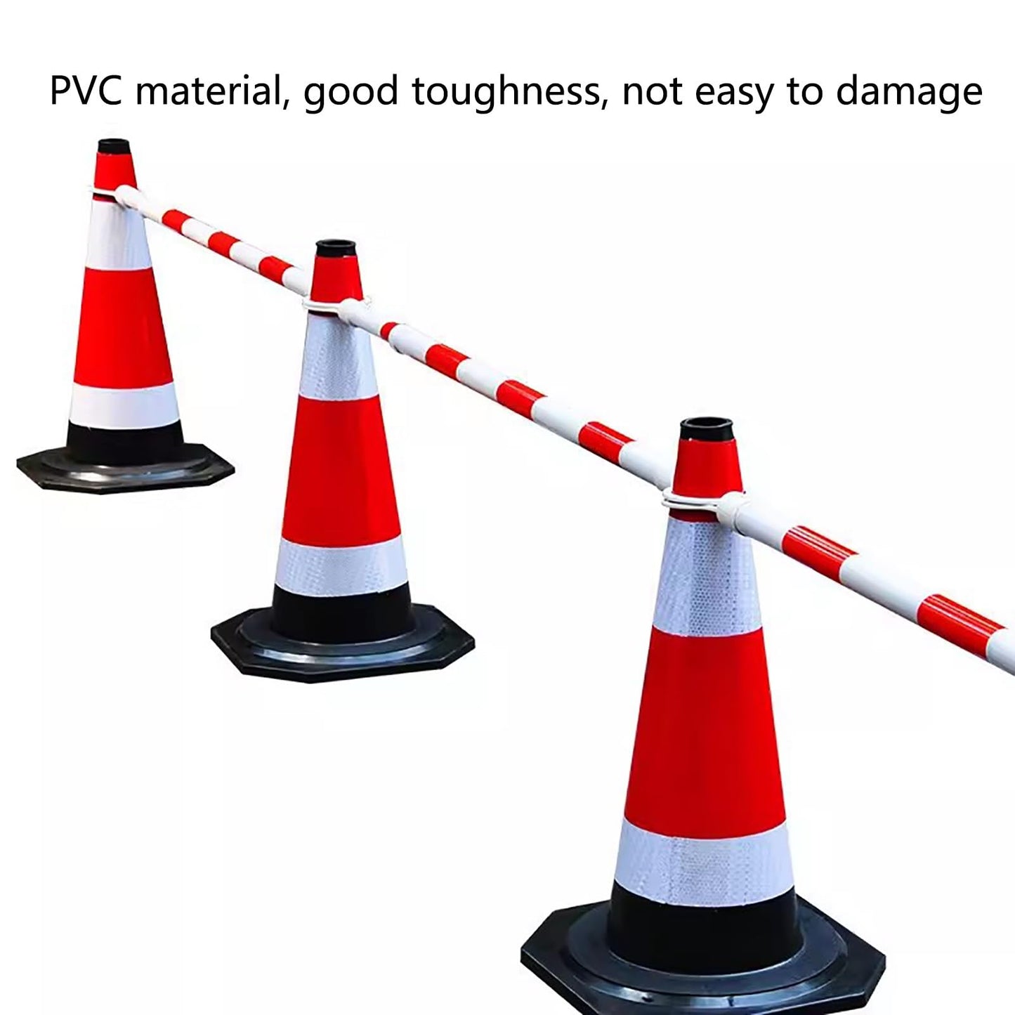 Lightweight Bars Barricade Road Cone Connecting, Retractable Traffic Cone Bar 3.3ft to 6.6ft Multicolor Pack of 10(Yellow/Black)