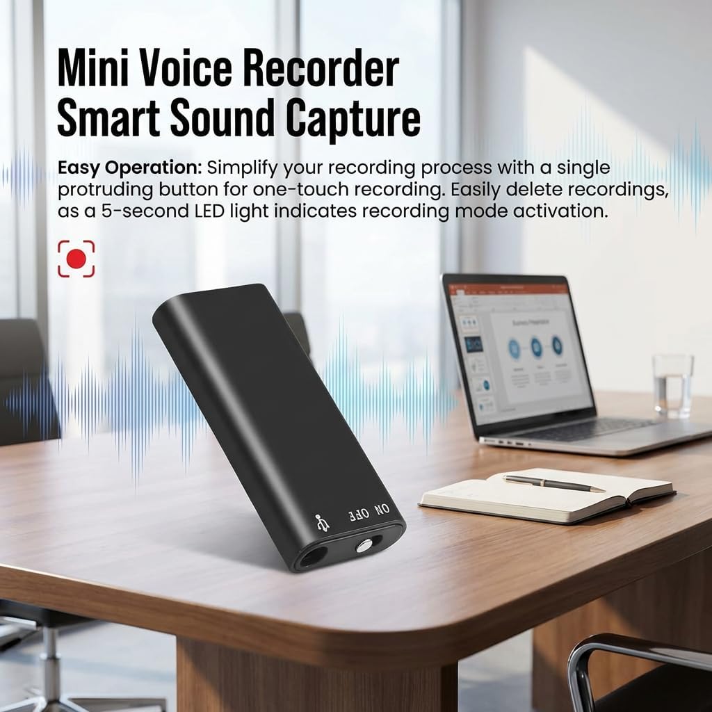 Generic (32GB) Mini Voice Recorder Smart Sound Capture, Long Battery Life, Voice Activated Recorder, Voice Activated