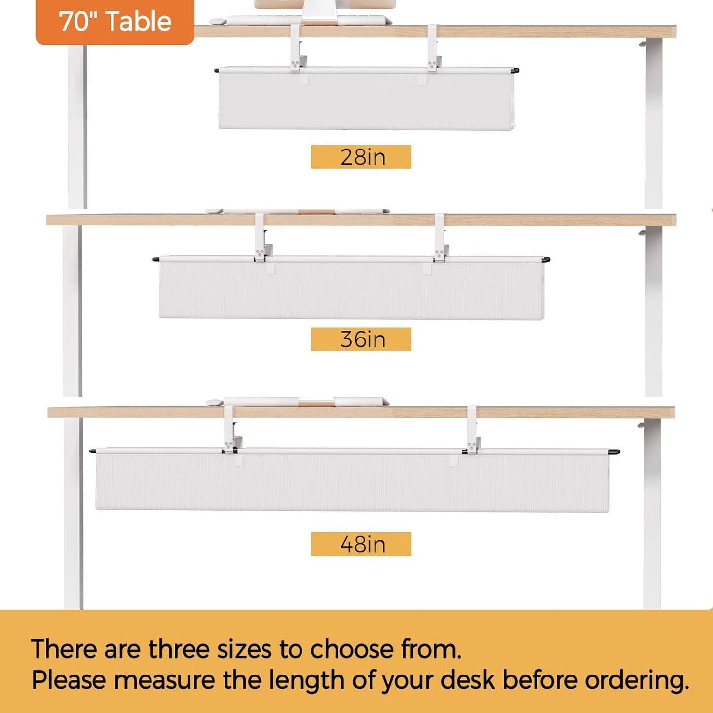 Jolensoy 28" 16X Under Desk Cable Management Tray - Cord Organizer for Desk No Drill, Fabric Under Table Wire Organizer