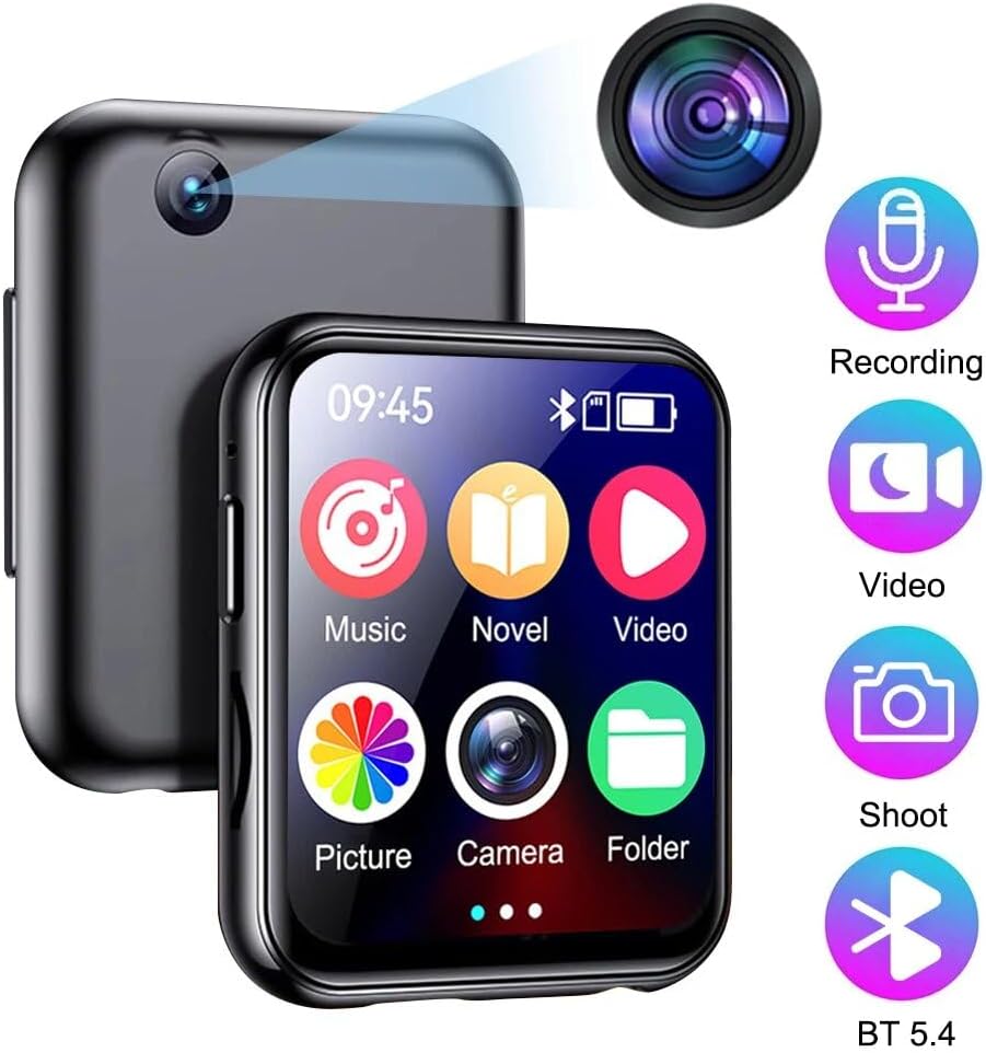 Laugwey MP3 Player,2inch MP4 Portable HiFi Music Touch Screen Media Player Built in Camera,Speaker, Video