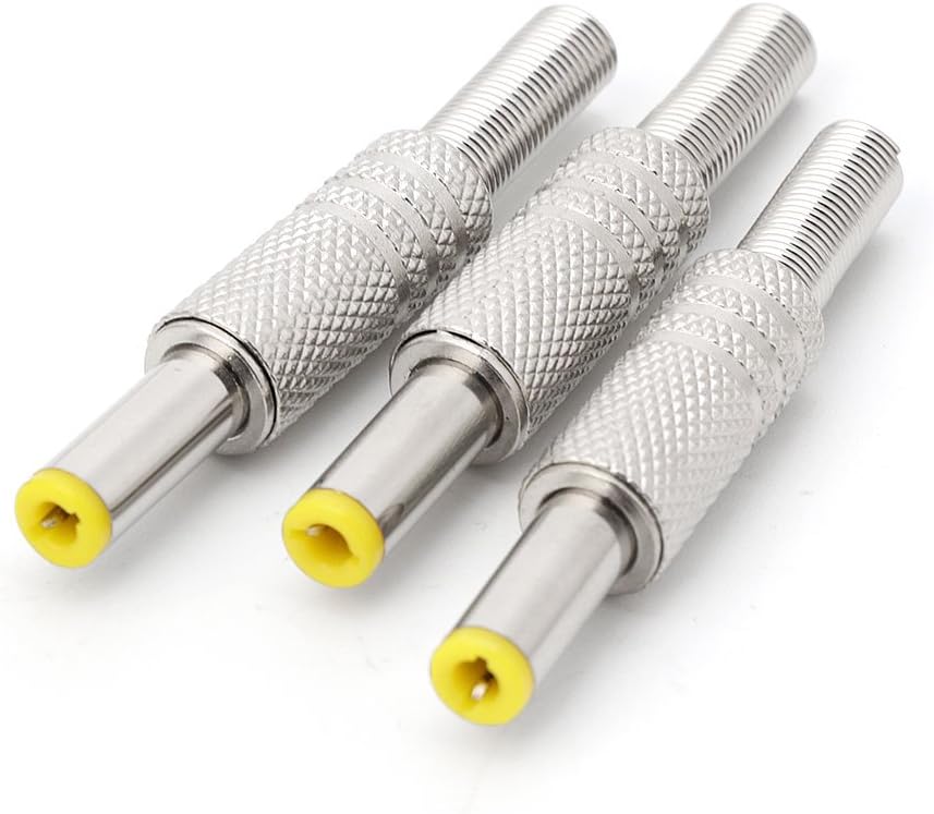 VLSQHNCF 5Pcs 5.5x2.5mm MP3 MP4 Male Plug Metal Connector Adapter for Player Player Audio-Video Equipment Banana Cable