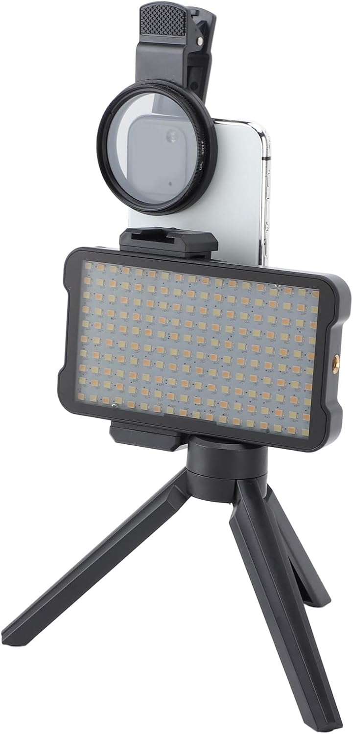 ZJchao 52mm Reduce Reflected Light Device, CPL Lens Filter, Rechargeable Fill Light for Photography, Live Streaming
