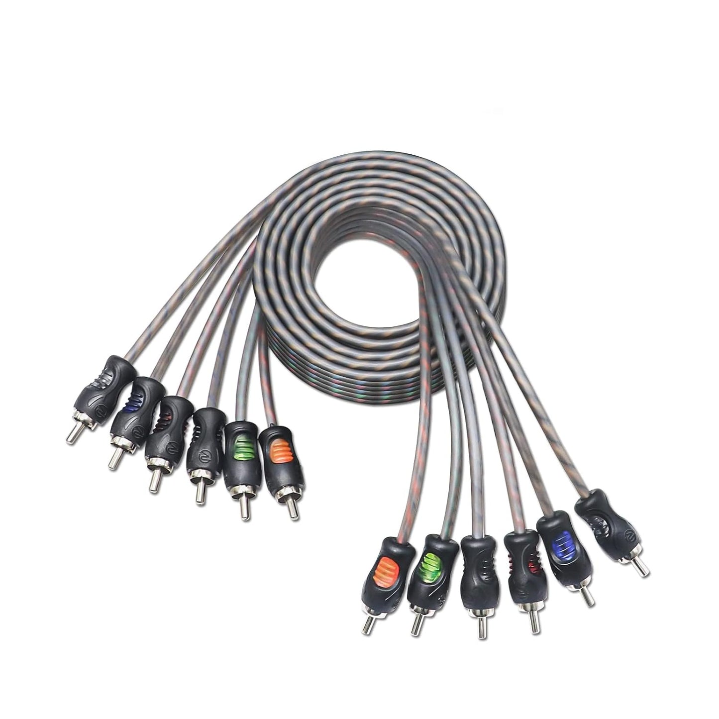 RCI66 99.99% 6ft 6-Channel RECOIL Oxygen Free Copper RCA Audio Cable, Twisted Pair with Noise Reduction