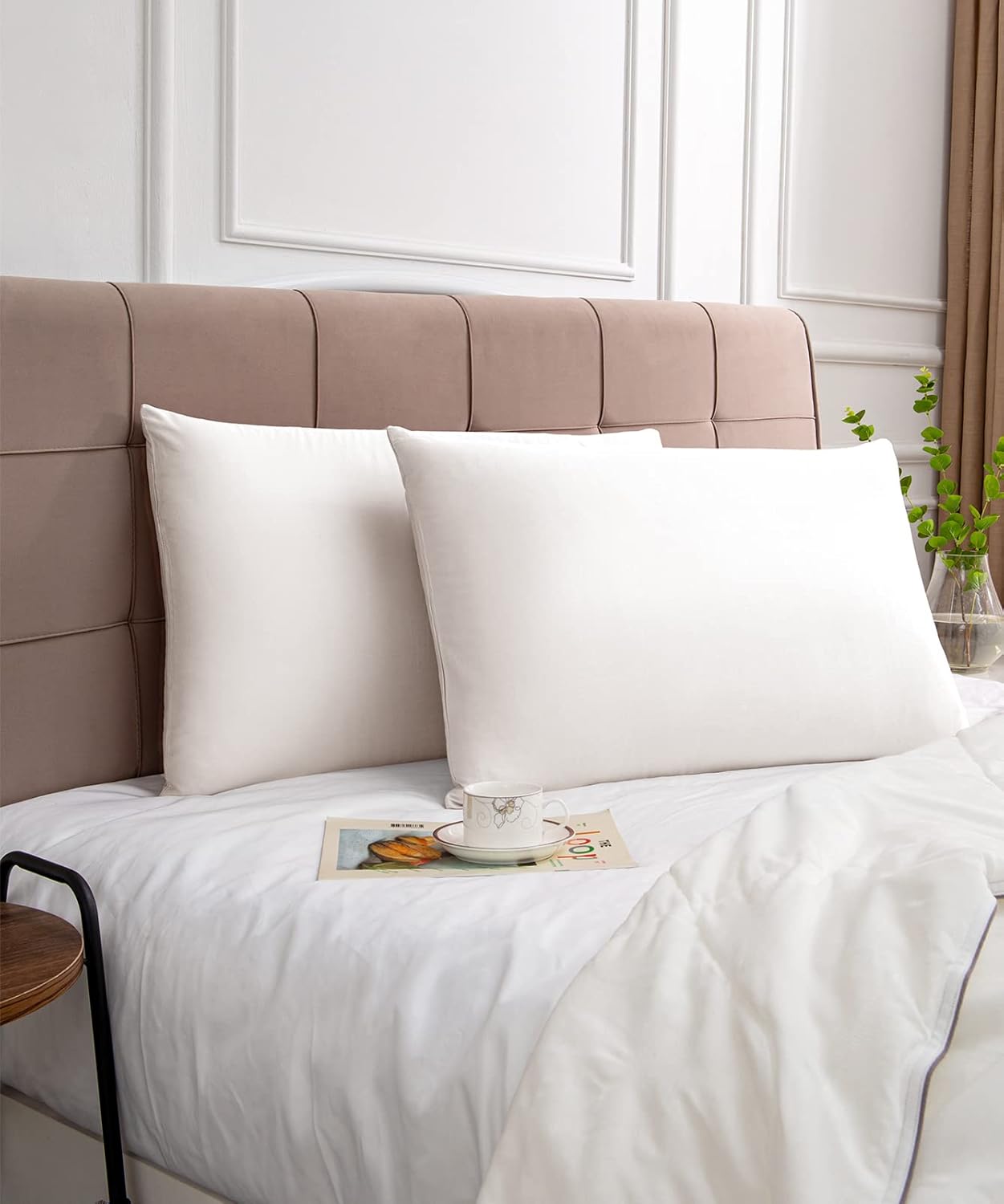 Warmstar King Size Cotton Pillow Cases - Set of 2, 600 Thread Count, Soft & Breathable, White 20x36 Inches